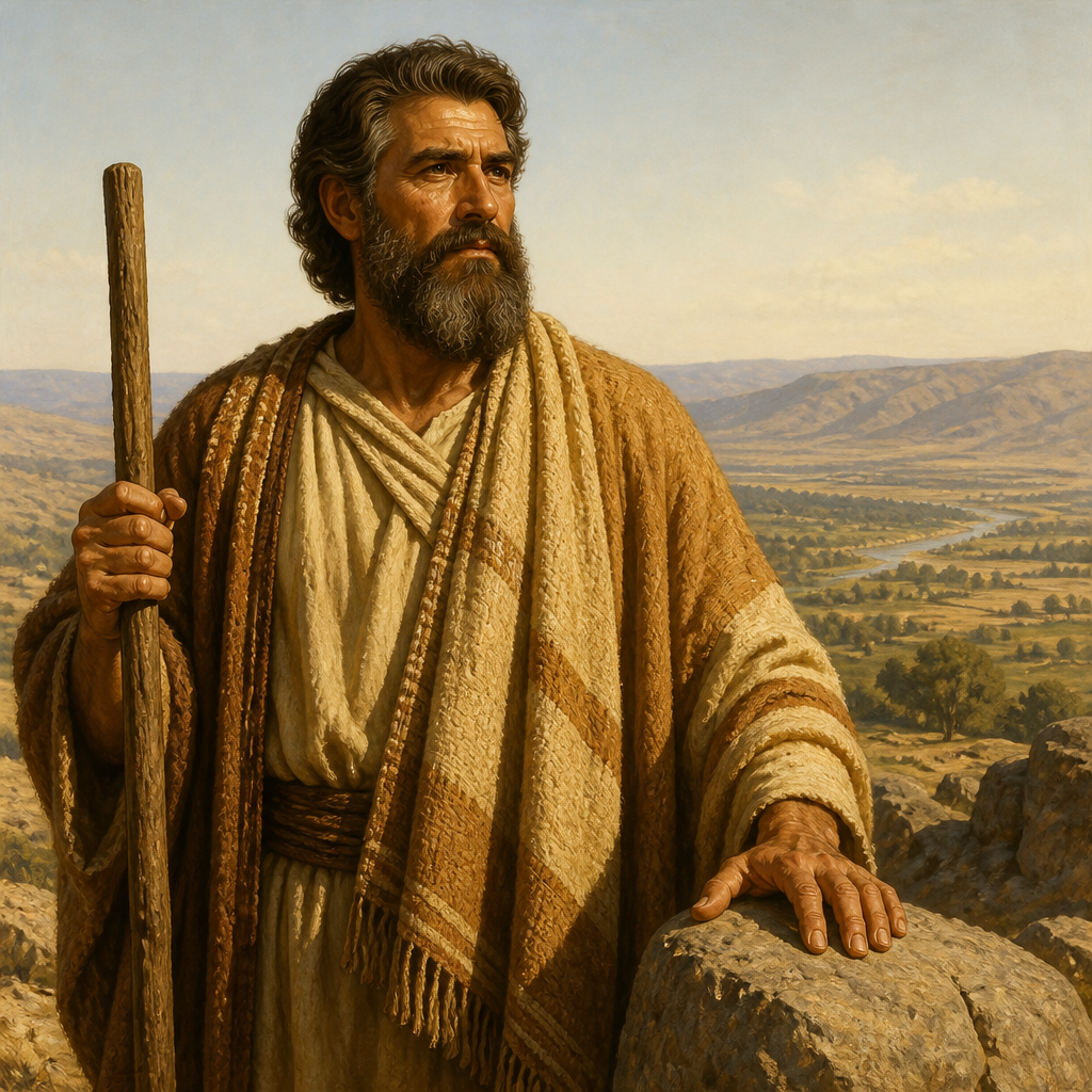 Oil-painting style portrait of Aram, Son of Shem, Son of Shem and progenitor of the Aramean people