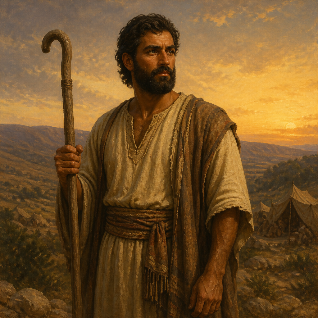 Oil-painting style portrait of Ashvath, Son of Japhlet and a descendant of the tribe of Asher