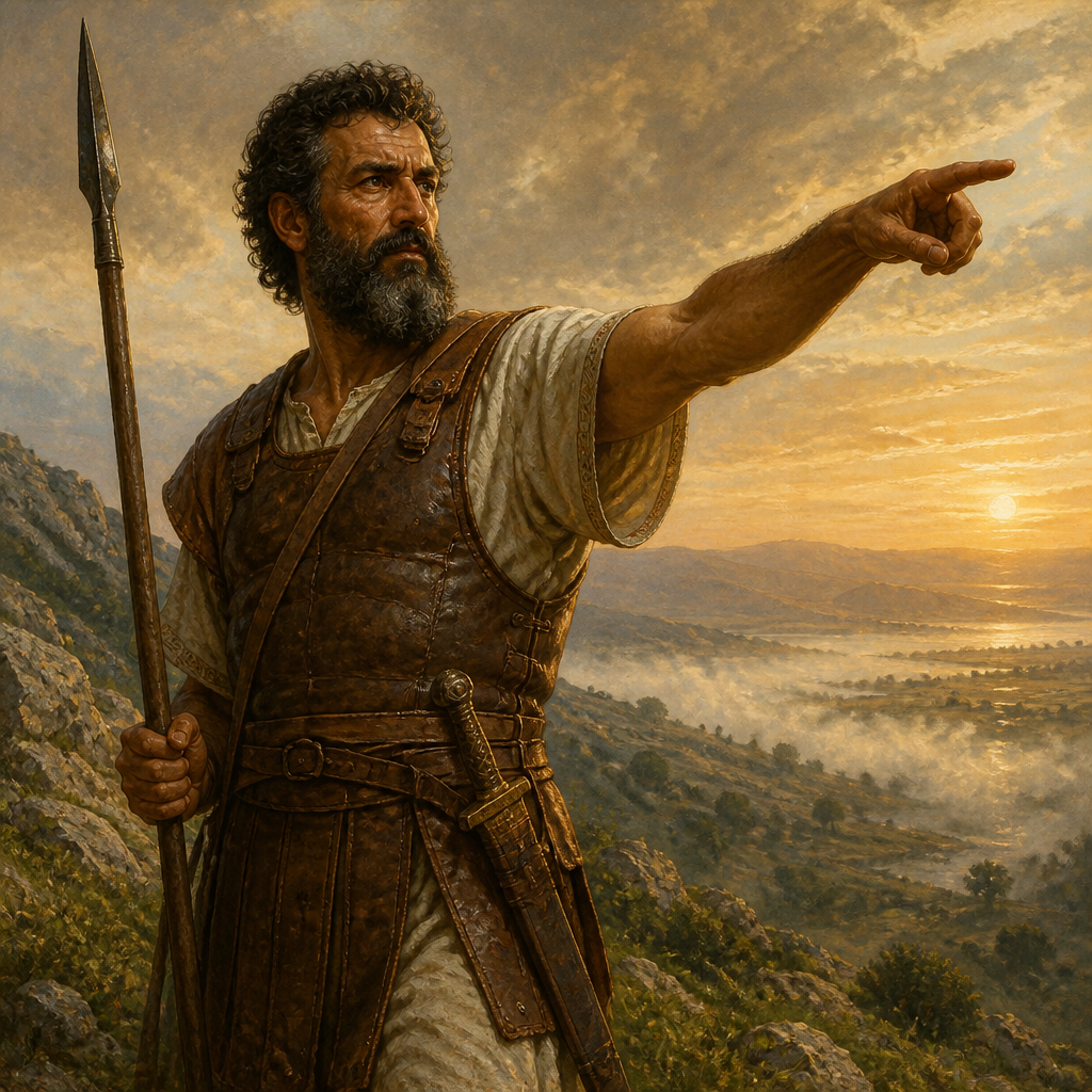 Oil-painting style portrait of Barak, Commander who defeated the Canaanite army under Sisera at Mount Tabor