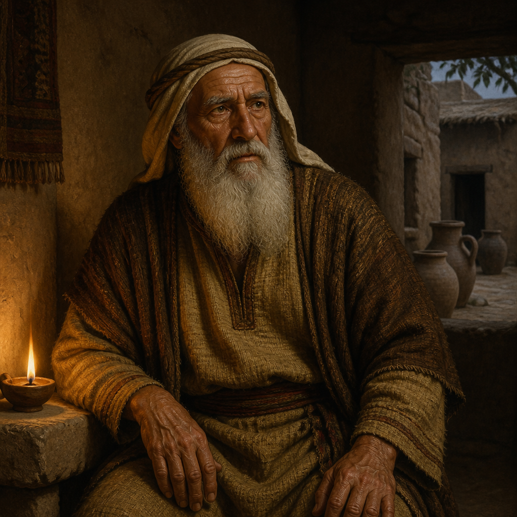 Oil-painting style portrait of Bethuel, Father of Rebekah and son of Abraham's brother Nahor