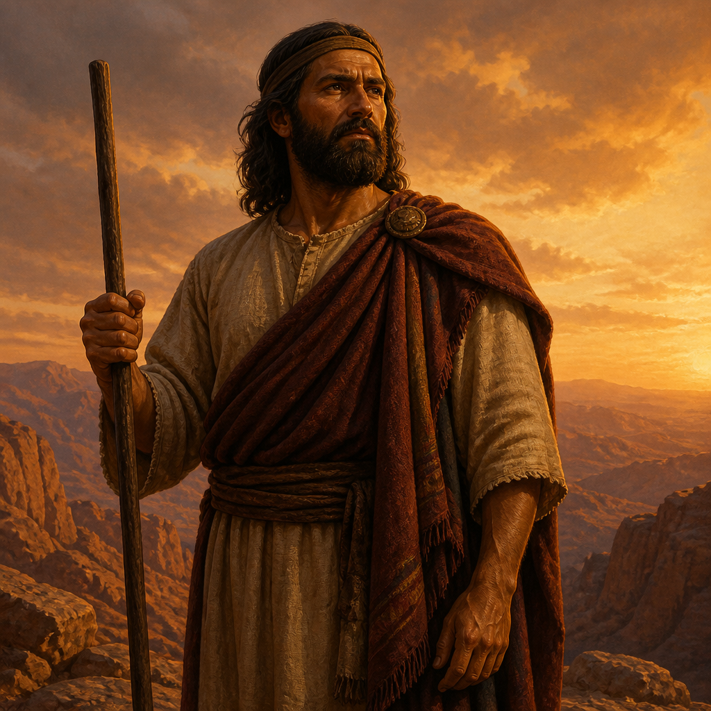 Oil-painting style portrait of Bilhan, Son of Ezer, Horite chief and son of Ezer recorded in the genealogies of Edom