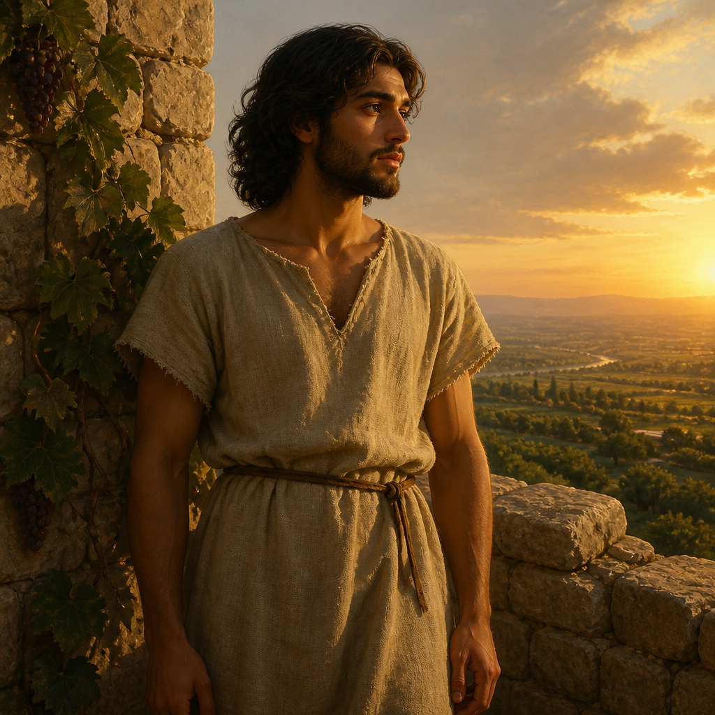Oil-painting style portrait of Canaan, Son of Ham who was cursed by Noah to be a servant to his brothers