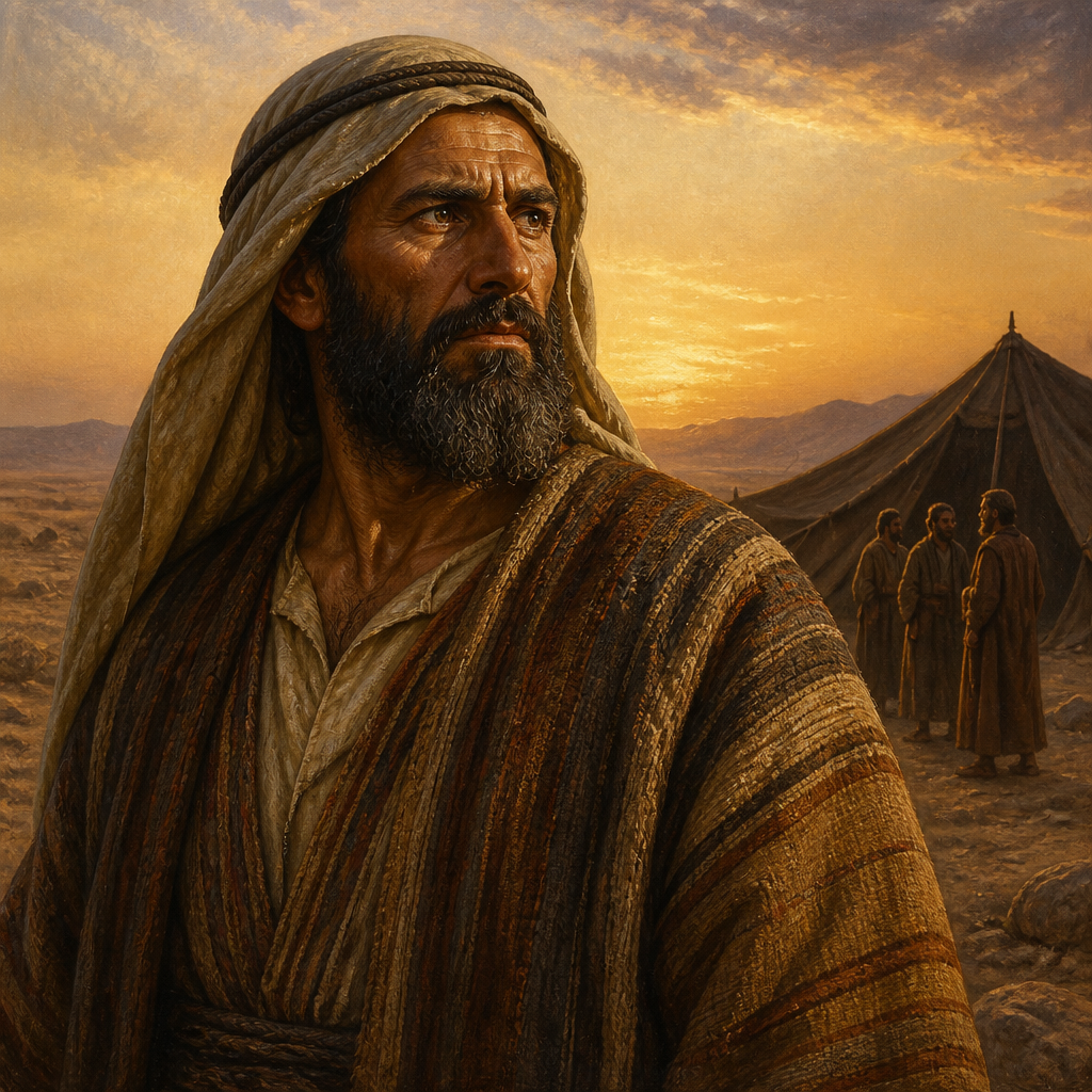 Oil-painting style portrait of Dedan, Son of Jokshan, Grandson of Abraham through Keturah and ancestor of the Asshurim