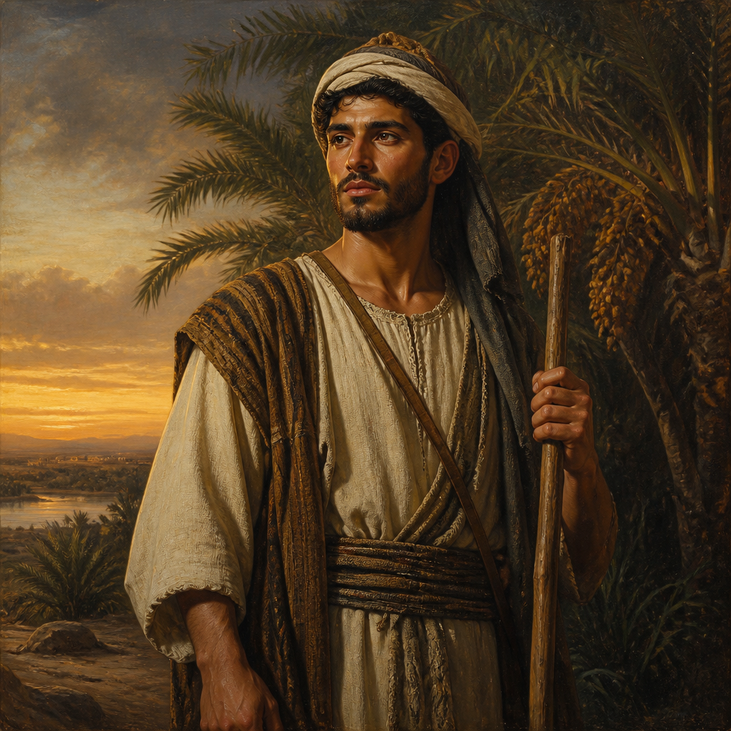 Oil-painting style portrait of Diklah, Son of Joktan listed in the Table of Nations
