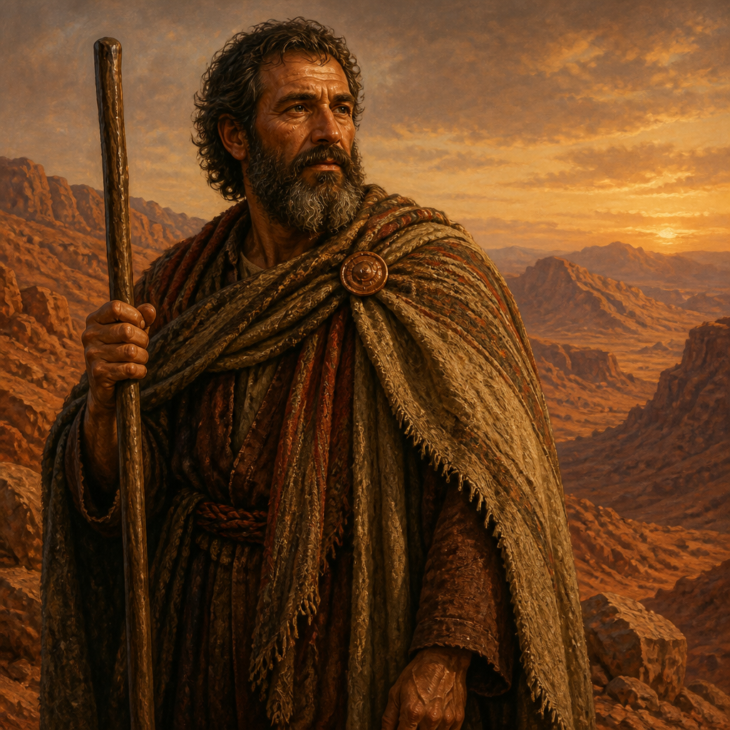 Oil-painting style portrait of Dishan, Patriarch and chief of the Horites in the land of Seir who was the son of Seir and father of Uz and Aran