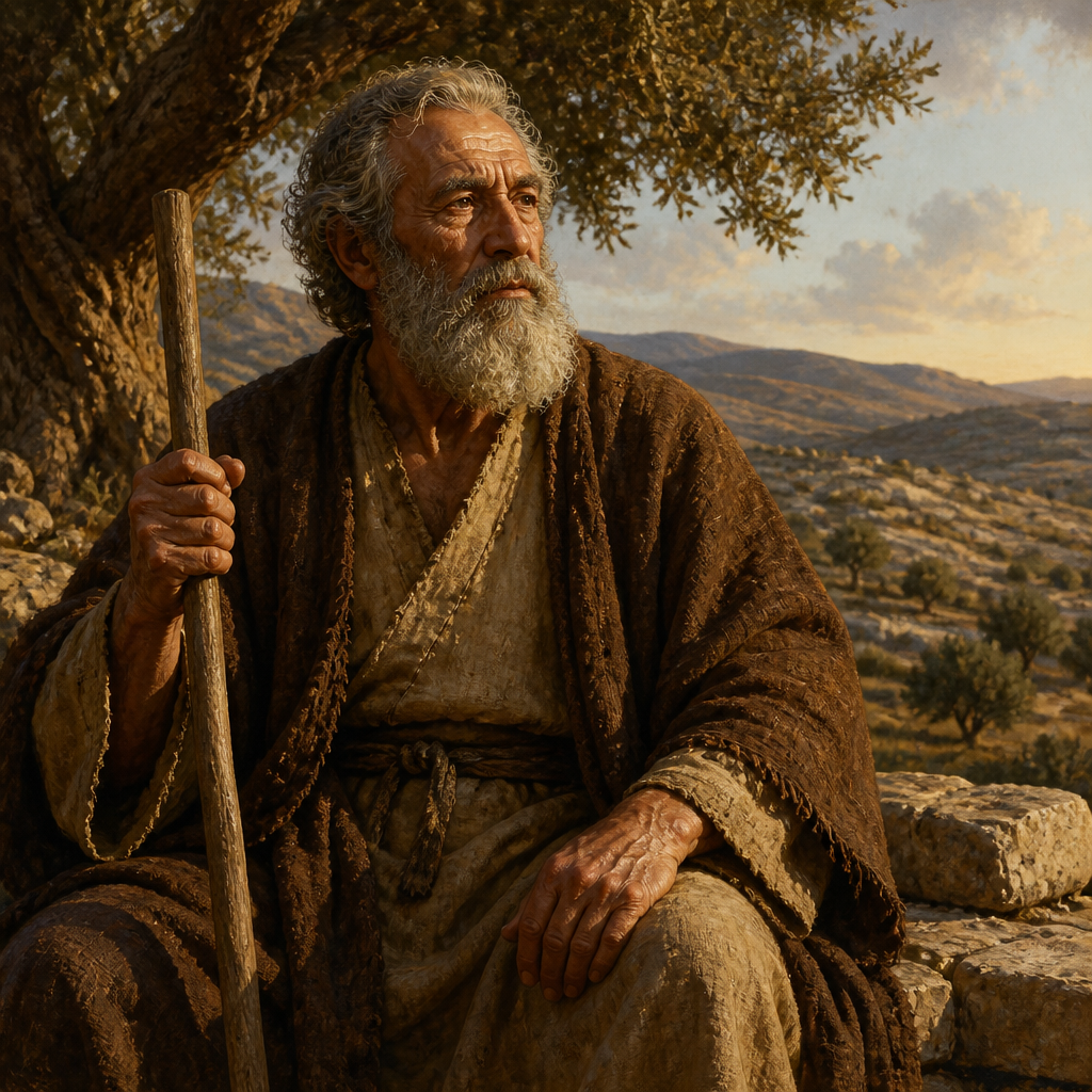 Oil-painting style portrait of Dodo, Grandfather of Tola, Grandfather of the biblical judge Tola