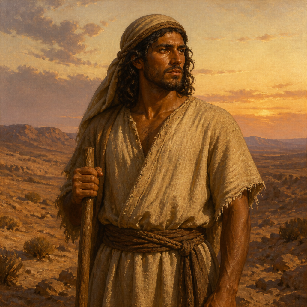 Oil-painting style portrait of Dumah, Son of Ishmael and one of the twelve princes of the Ishmaelite tribes