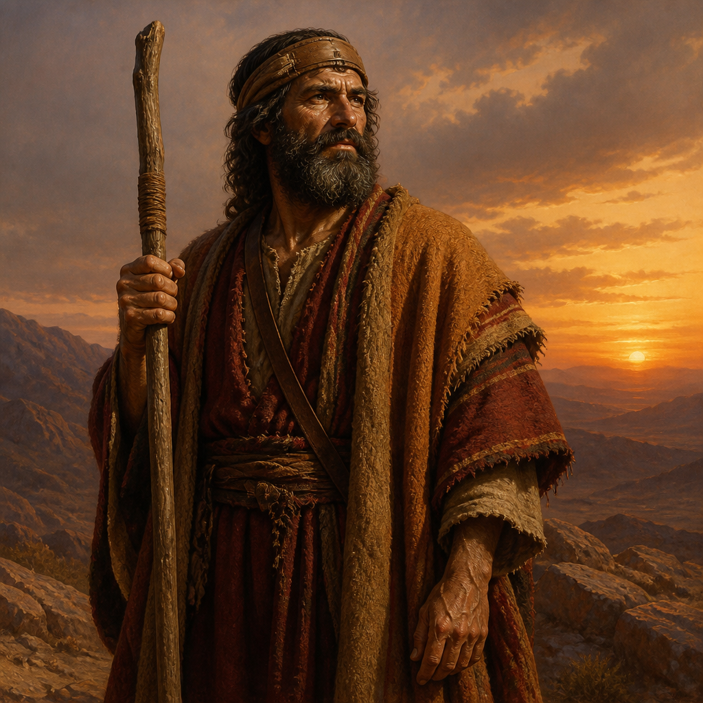 Oil-painting style portrait of Eldaah, Son of Midian and grandson of Abraham who founded a branch of the Midianite people