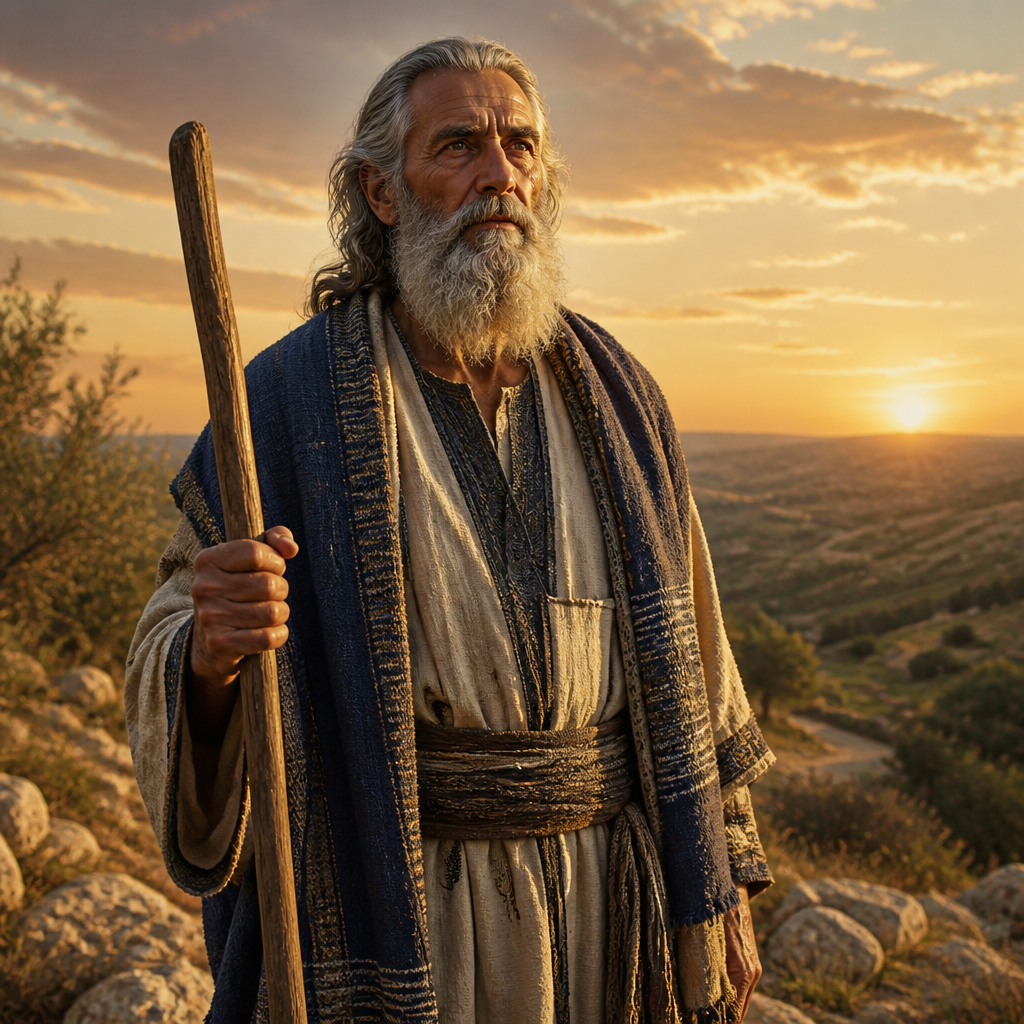 Oil-painting style portrait of Elon the Zebulunite, Judge from the tribe of Zebulun who led Israel for ten years