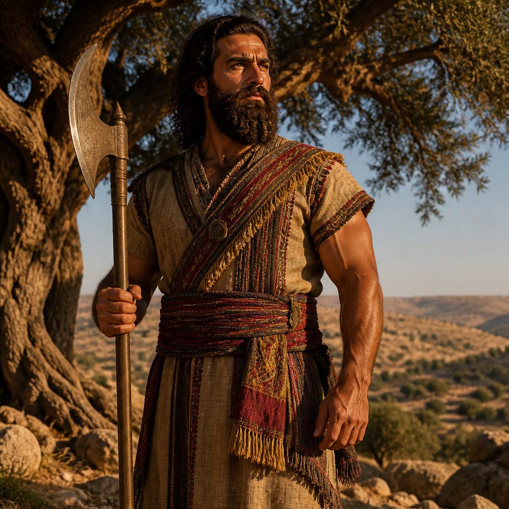 Oil-painting style portrait of Eshcol, Amorite ally of Abram who helped rescue Lot