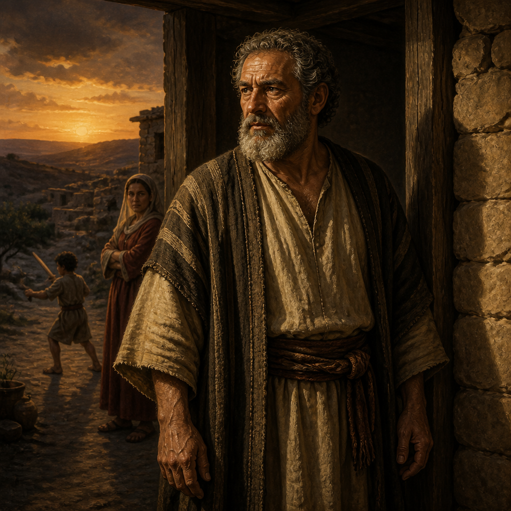 Oil-painting style portrait of Gilead, Father of Jephthah, father of the judge Jephthah whose legitimate sons expelled their half-brother