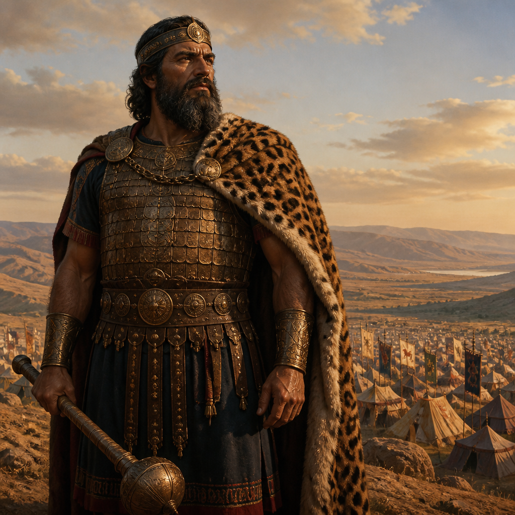 Oil-painting style portrait of Goiim, Kingdom ruled by Tidal that joined the coalition against the kings of Sodom and Gomorrah