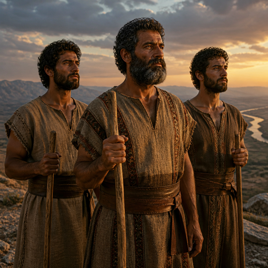 Oil-painting style portrait of Hamathites, Canaanite tribe listed in the Table of Nations as descendants of Noah's grandson
