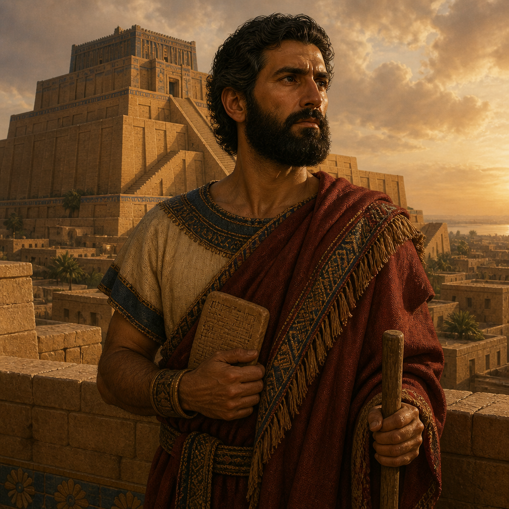 Oil-painting style portrait of Haran, Son of Terah, Son of Terah and father of Lot who died in Ur of the Chaldeans