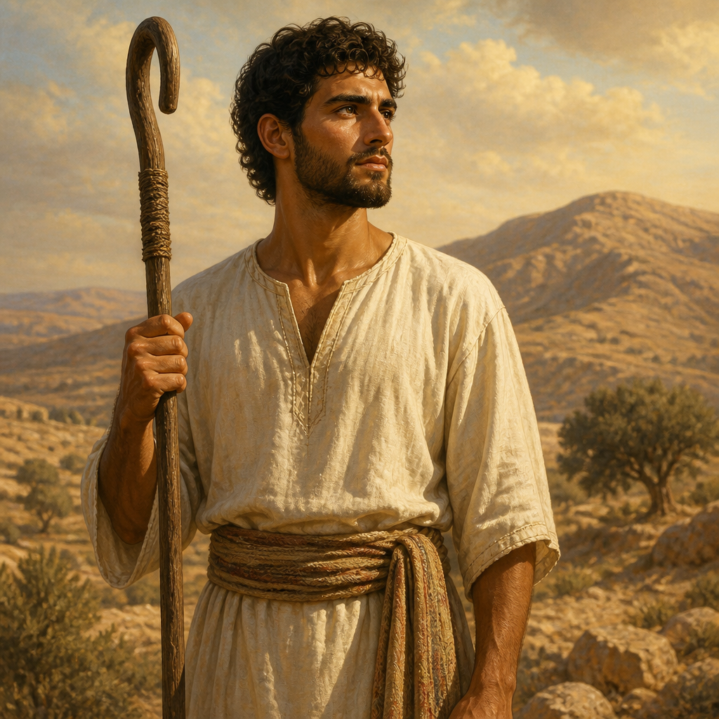 Oil-painting style portrait of Heman, Grandson of Zerah, Son of Zerah and grandson of Judah mentioned in the tribal genealogies