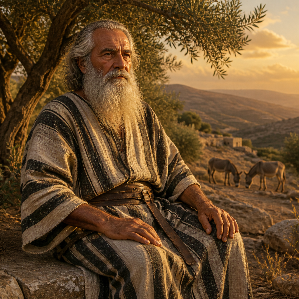 Oil-painting style portrait of Hillel, Father of the judge Abdon