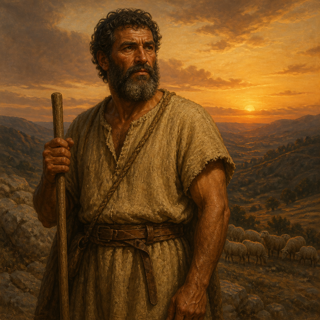 Oil-painting style portrait of Hirah, Adullamite companion and friend of the patriarch Judah