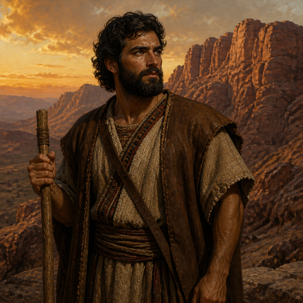 Oil-painting style portrait of Hori, Son of Lotan, Son of Lotan and descendant of Seir the Horite mentioned in the genealogies of Genesis and Chronicles