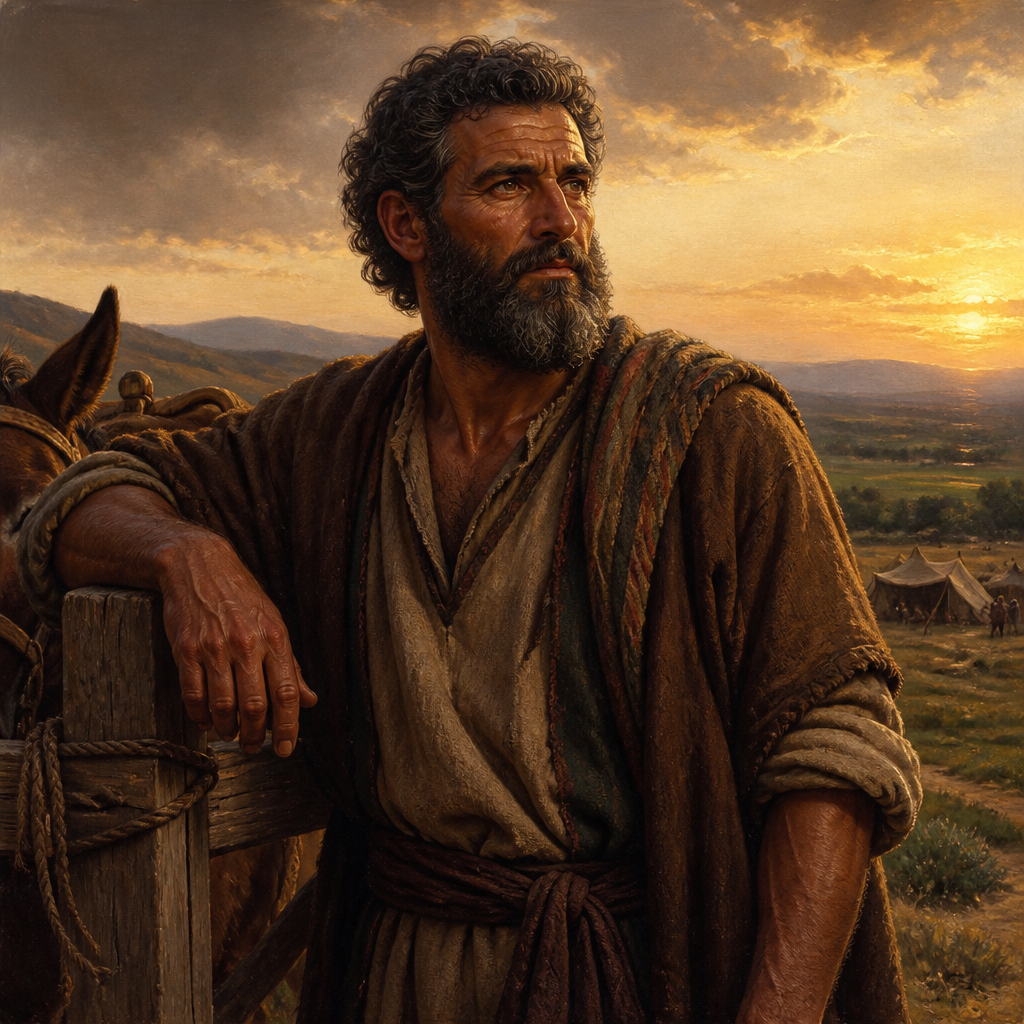 Oil-painting style portrait of Issachar, Ninth Son of Jacob, Ninth son of Jacob and the progenitor of the Tribe of Issachar