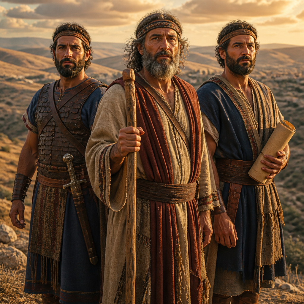 Oil-painting style portrait of Ithrites, Patriarchal clan of Kiriath-jearim who produced elite warriors for King David