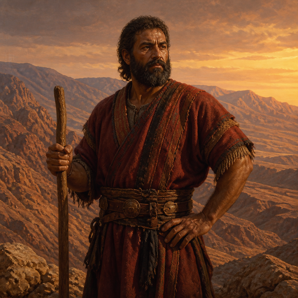 Oil-painting style portrait of Jalam, Son of Esau and a tribal chief of the Edomites