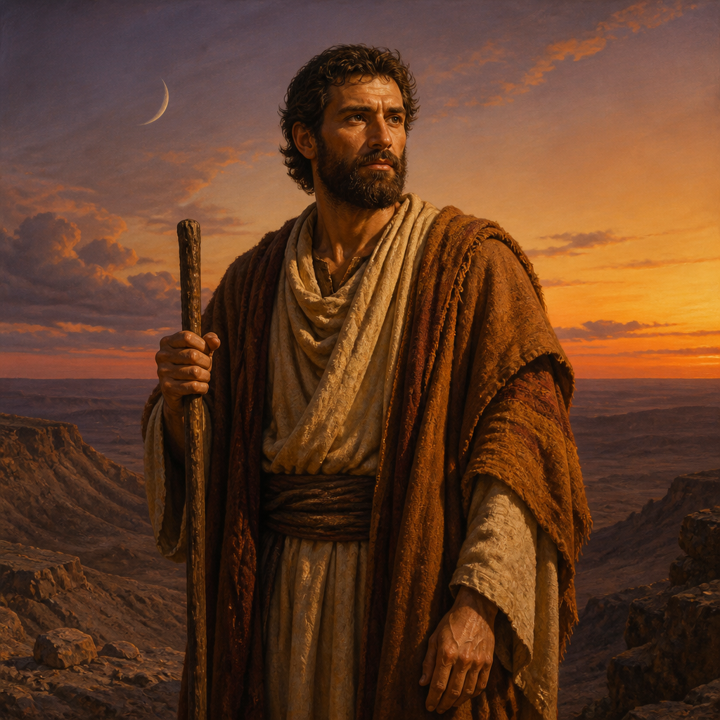 Oil-painting style portrait of Jerah, Son of Joktan listed in the Genesis Table of Nations