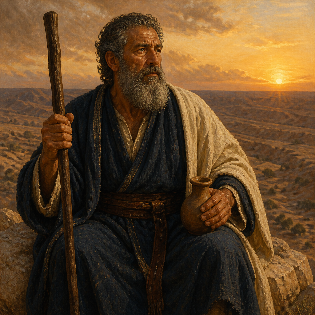 Oil-painting style portrait of Jerahmeel, Son of Hezron, Firstborn son of Hezron and founder of the Jerahmeelite clan in the Negev