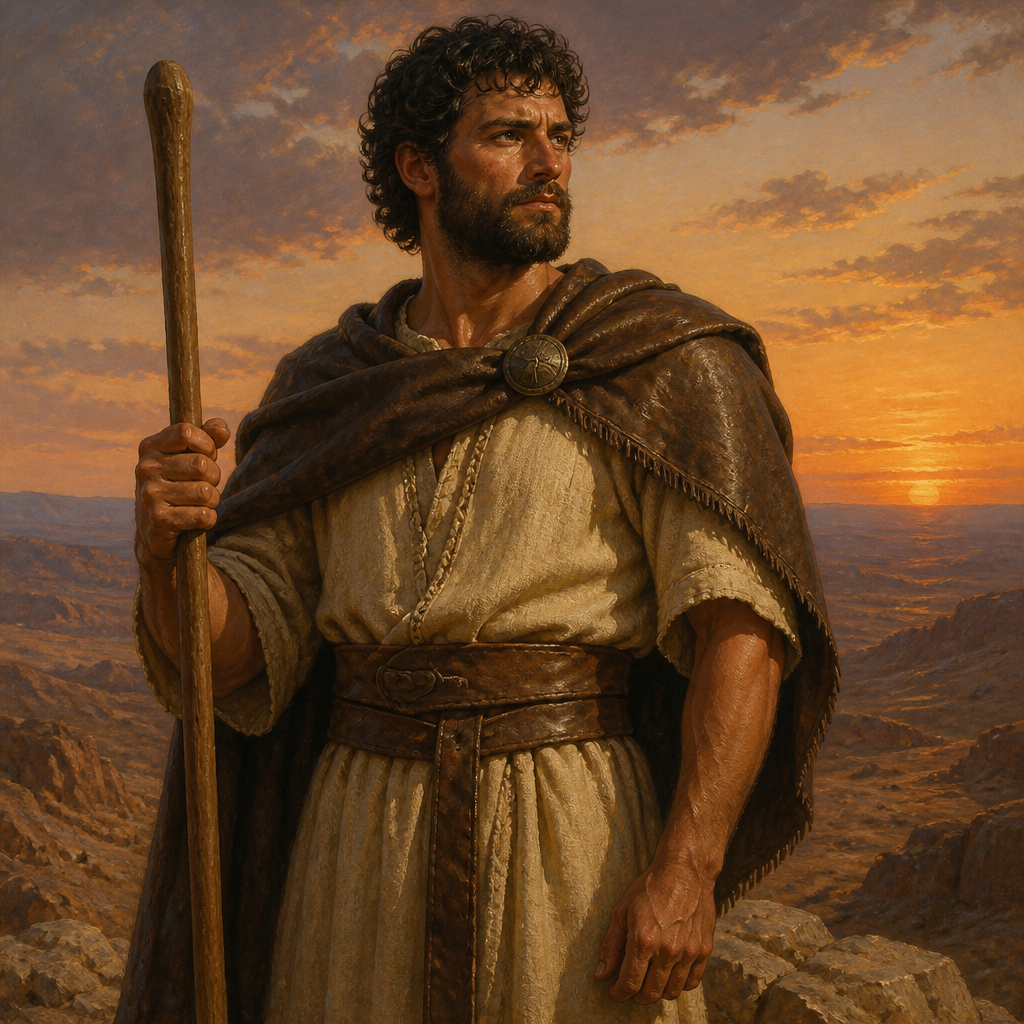 Oil-painting style portrait of Jeush, Son of Esau, Son of Esau who became a chief of the Edomites