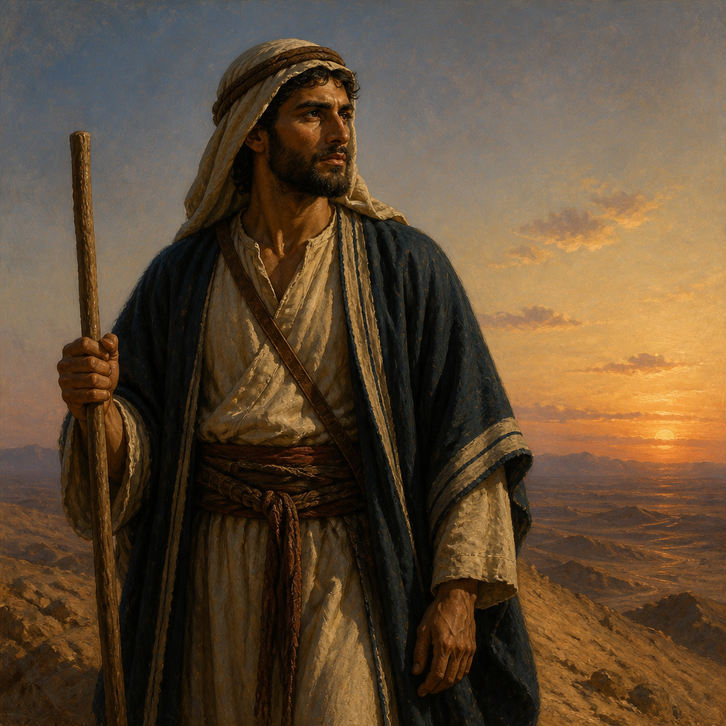 Oil-painting style portrait of Kedemah, Youngest of the twelve sons of Ishmael who became princes and tribal leaders