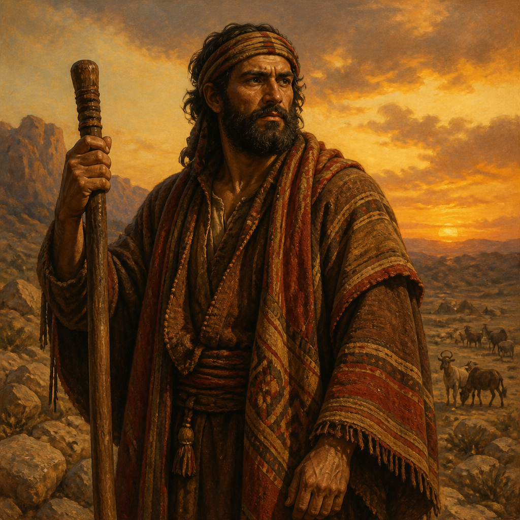 Oil-painting style portrait of Korah, Son of Esau, Edomite chief and son of Esau who helped establish the tribes of Edom