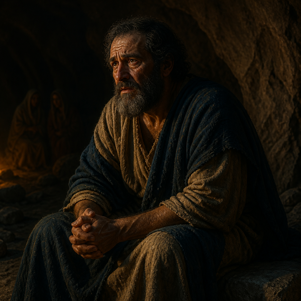 Oil-painting style portrait of Lot, Nephew of Abraham who escaped the destruction of Sodom and Gomorrah