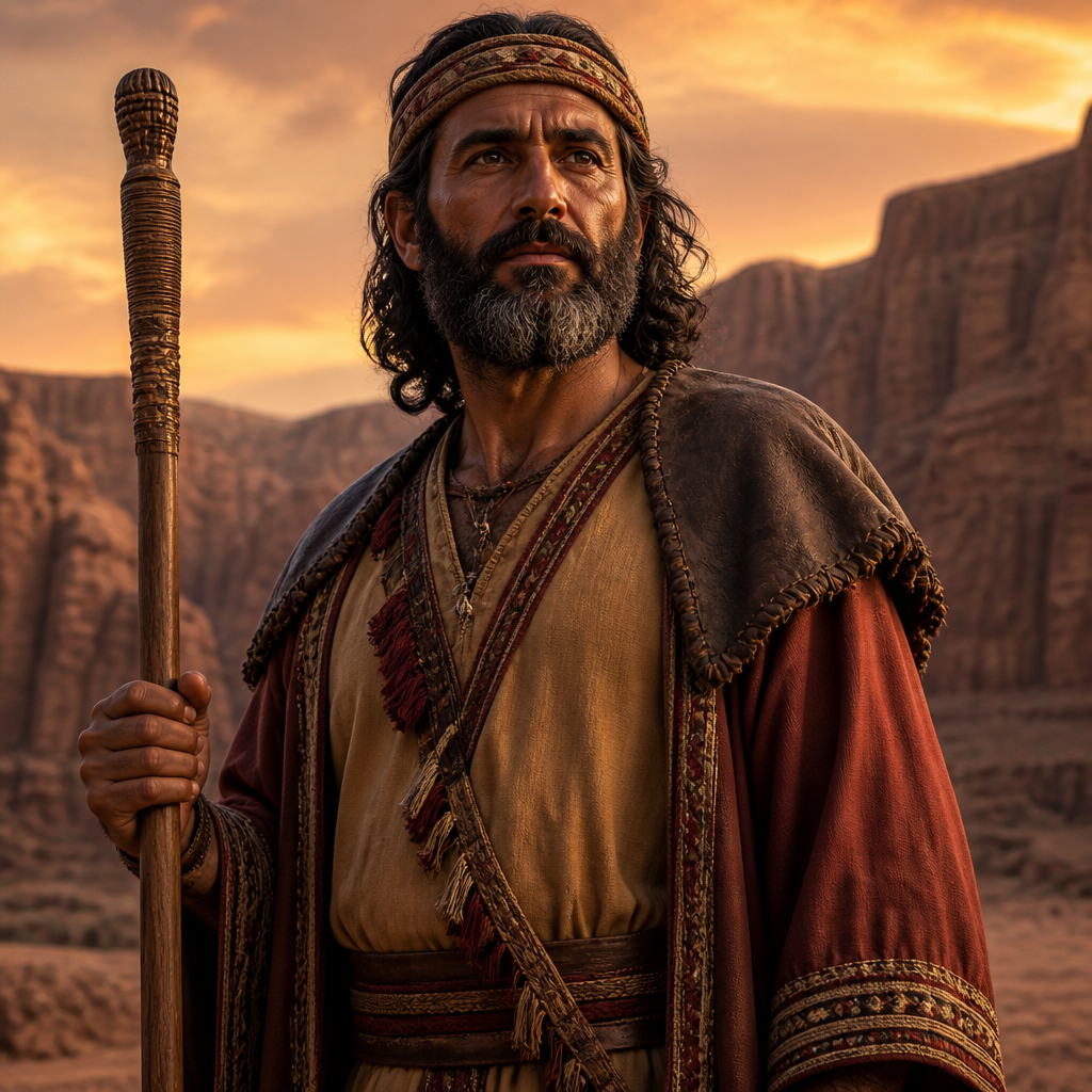 Oil-painting style portrait of Lotan, Firstborn son of Seir the Horite and a chief of the indigenous people of Edom