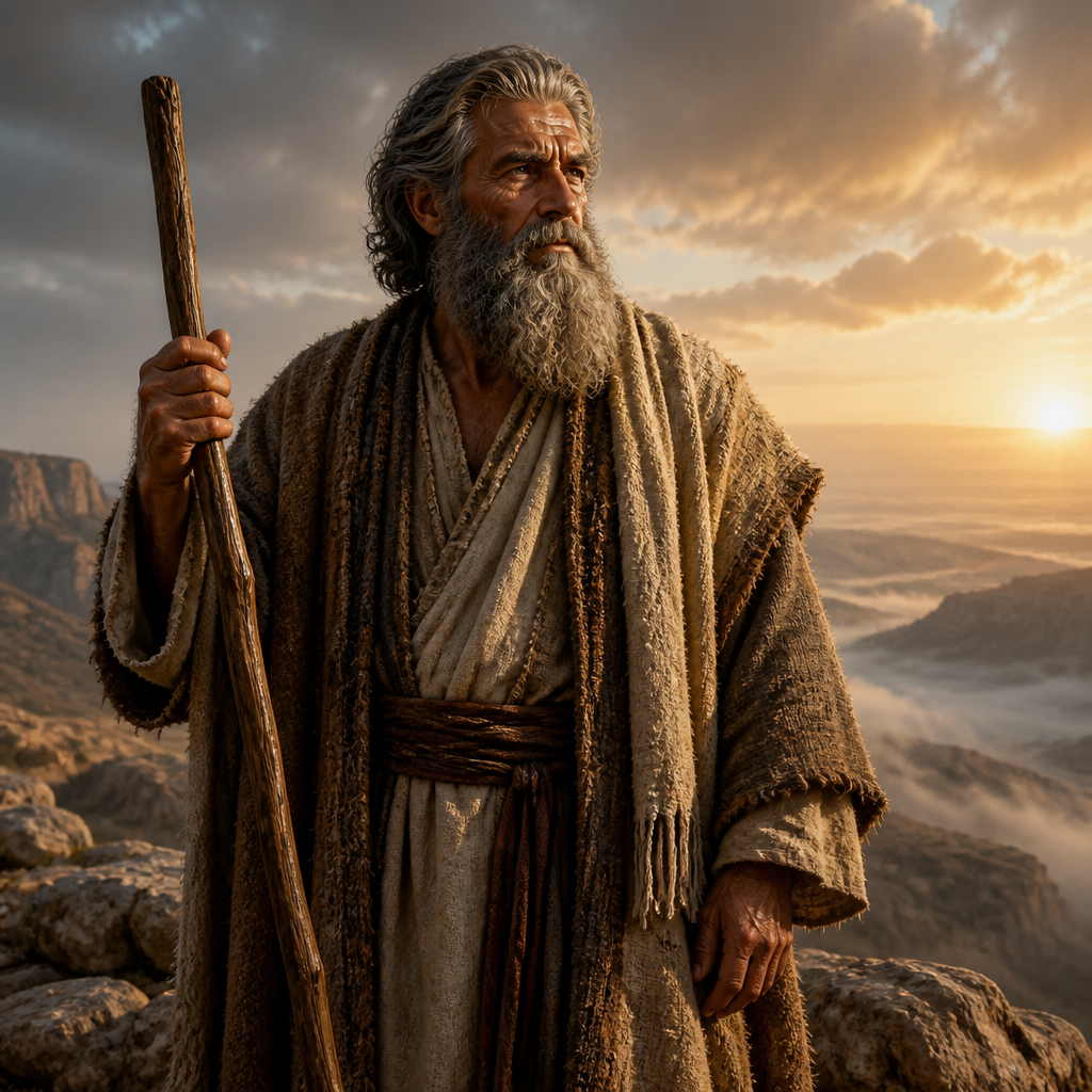 Oil-painting style portrait of Mahalalel, Antediluvian Patriarch, Patriarch in the line of Seth who lived 895 years and was an ancestor of Jesus