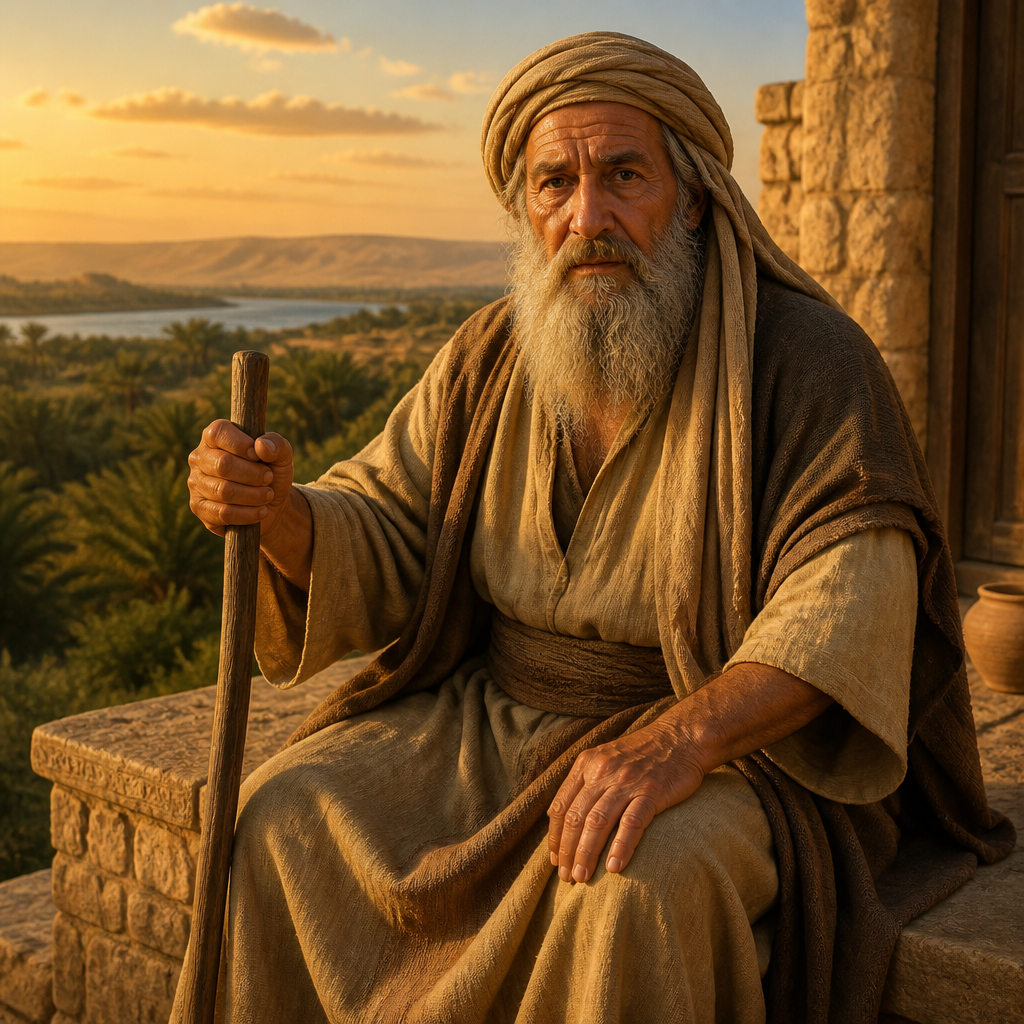Oil-painting style portrait of Meholathites, Patriarch whose grandson Adriel married King Saul's daughter Merab