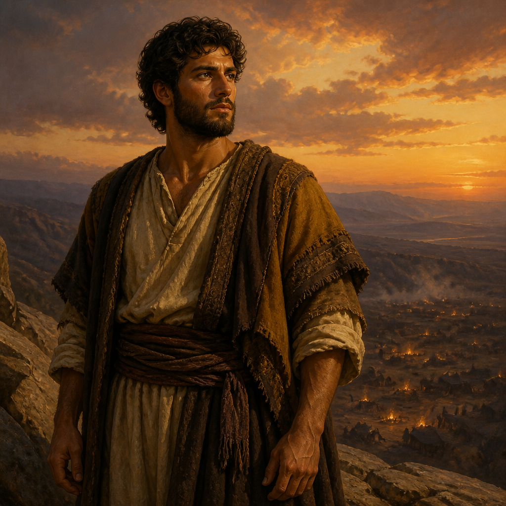 Oil-painting style portrait of Meshech, Son of Japheth who is listed in the Table of Nations