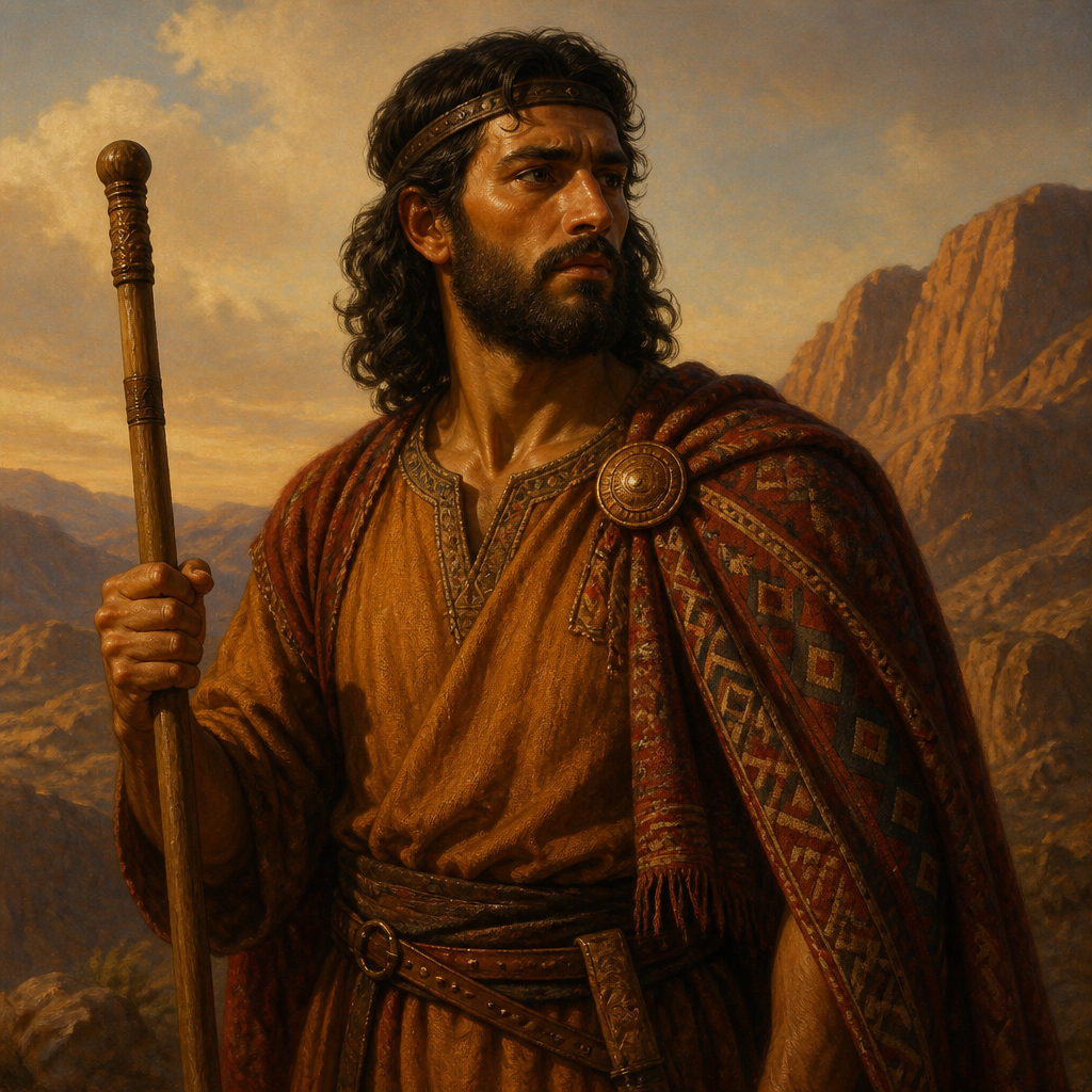 Oil-painting style portrait of Mizzah, Edomite chief and grandson of Esau through Reuel