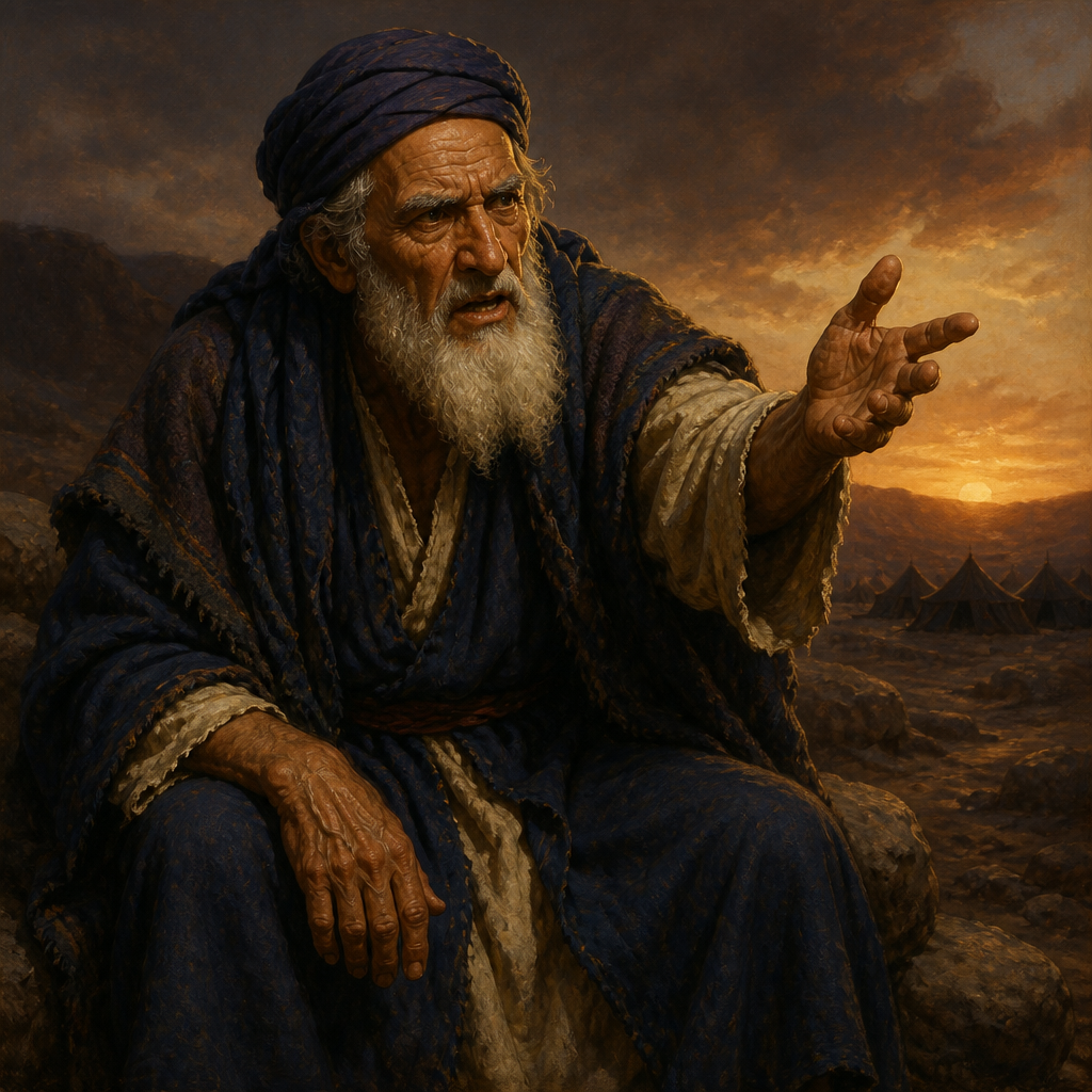 Oil-painting style portrait of Zophar the Naamathite, Friend of Job who argued that Job's suffering was a result of his sins