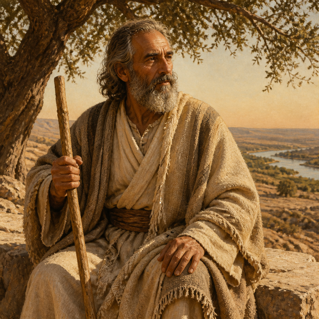 Oil-painting style portrait of Nahor, Grandfather of Abraham, Grandfather of Abraham who is listed in the genealogy of Jesus Christ