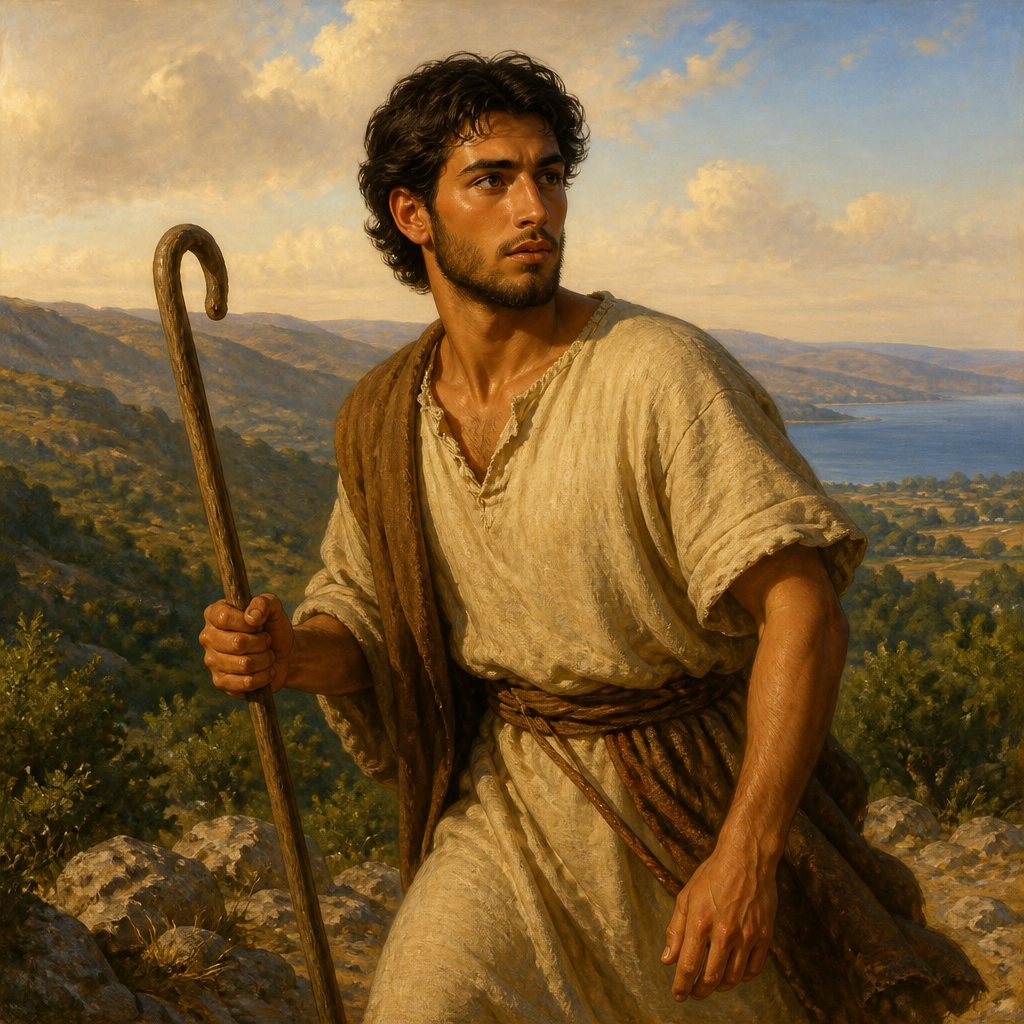 Oil-painting style portrait of Naphtali, Patriarch of one of the twelve tribes of Israel and sixth son of Jacob