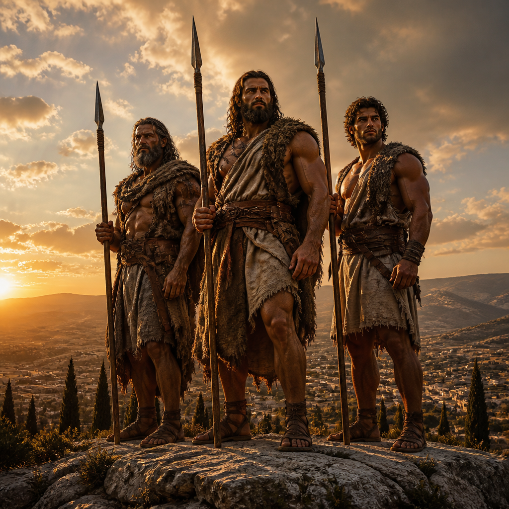Oil-painting style portrait of Nephilim, Ancient race of giants and mighty men of renown