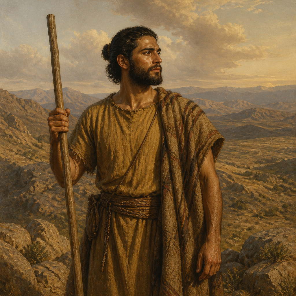 Oil-painting style portrait of Obal, Son of Joktan listed in the Table of Nations