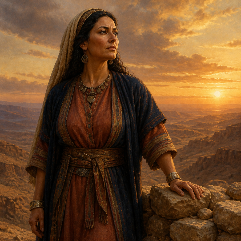 Oil-painting style portrait of Oholibamah, Wife of Esau and mother of three Edomite chiefs