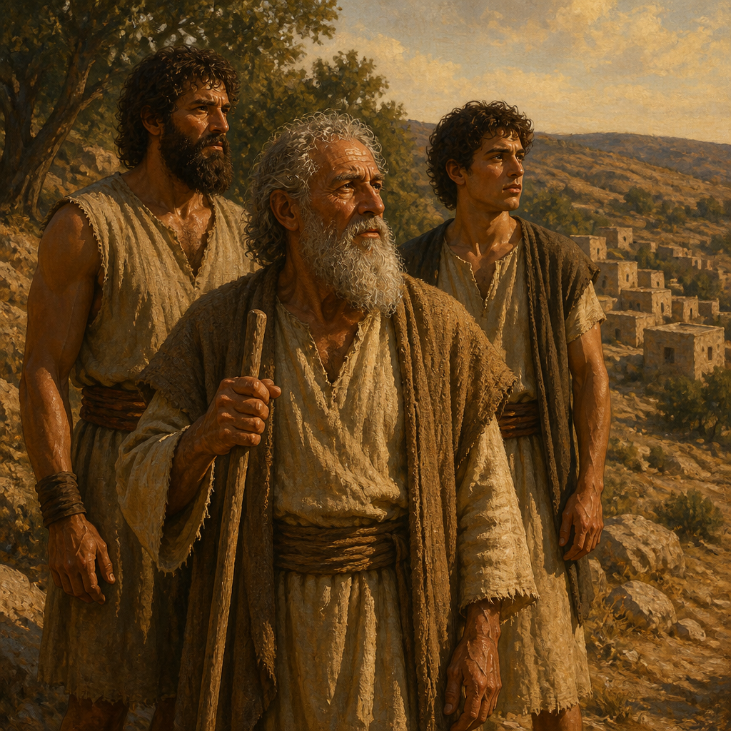Oil-painting style portrait of Perizzites, Nation of people who lived in the hill country of Canaan and were displaced by the Israelites