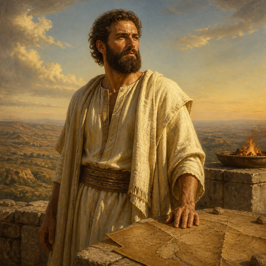 Oil-painting style portrait of Philistine, Descendant of Casluhim listed in the Table of Nations