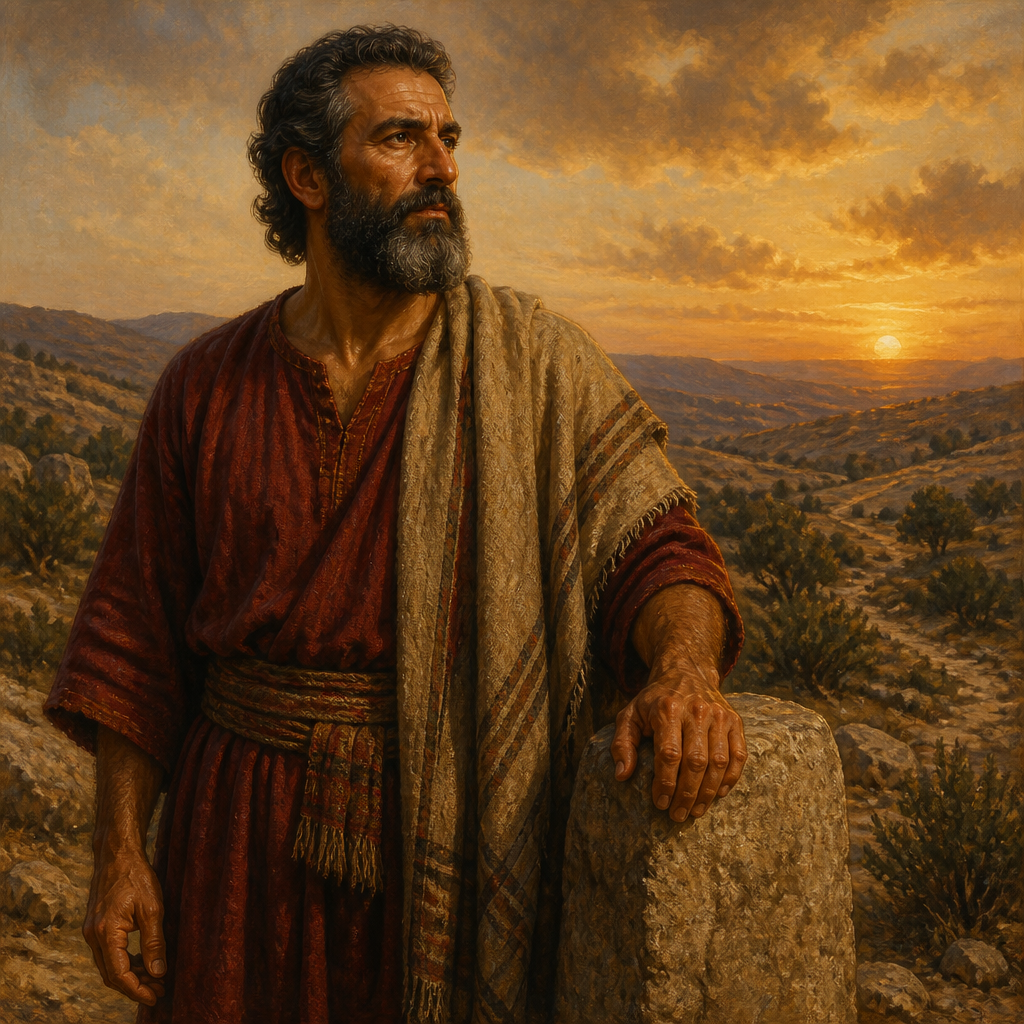 Oil-painting style portrait of Puah, Father of Tola, father of the judge Tola