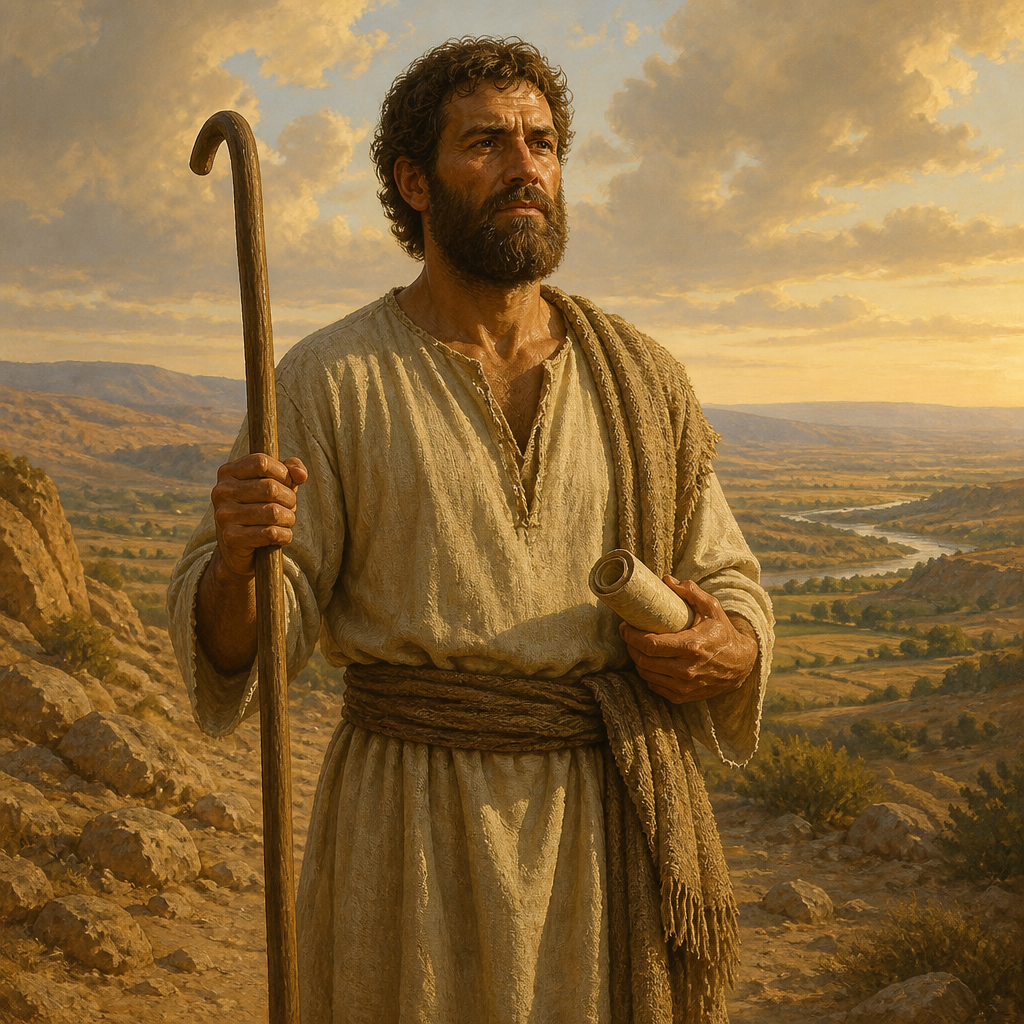 Oil-painting style portrait of Segub, Son of Hezron, Son of Hezron who fathered Jair and linked the tribe of Judah to Gilead