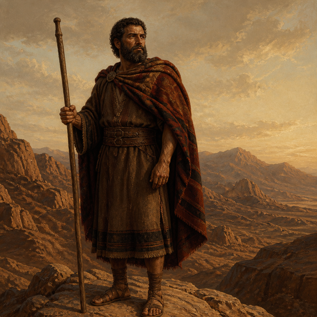 Oil-painting style portrait of Shammah, Grandson of Esau, Edomite chief and grandson of Esau who helped establish the tribes of Mount Seir