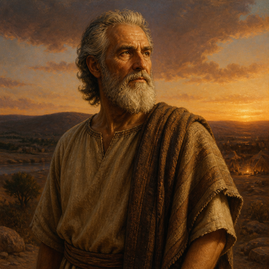 Oil-painting style portrait of Shelah, Son of Cainan, Patriarch who was the father of Eber and a direct ancestor of Jesus Christ
