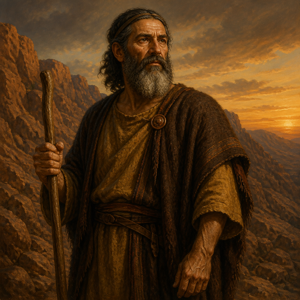 Oil-painting style portrait of Shobal, Son of Seir, Horite patriarch and chief of the land of Seir