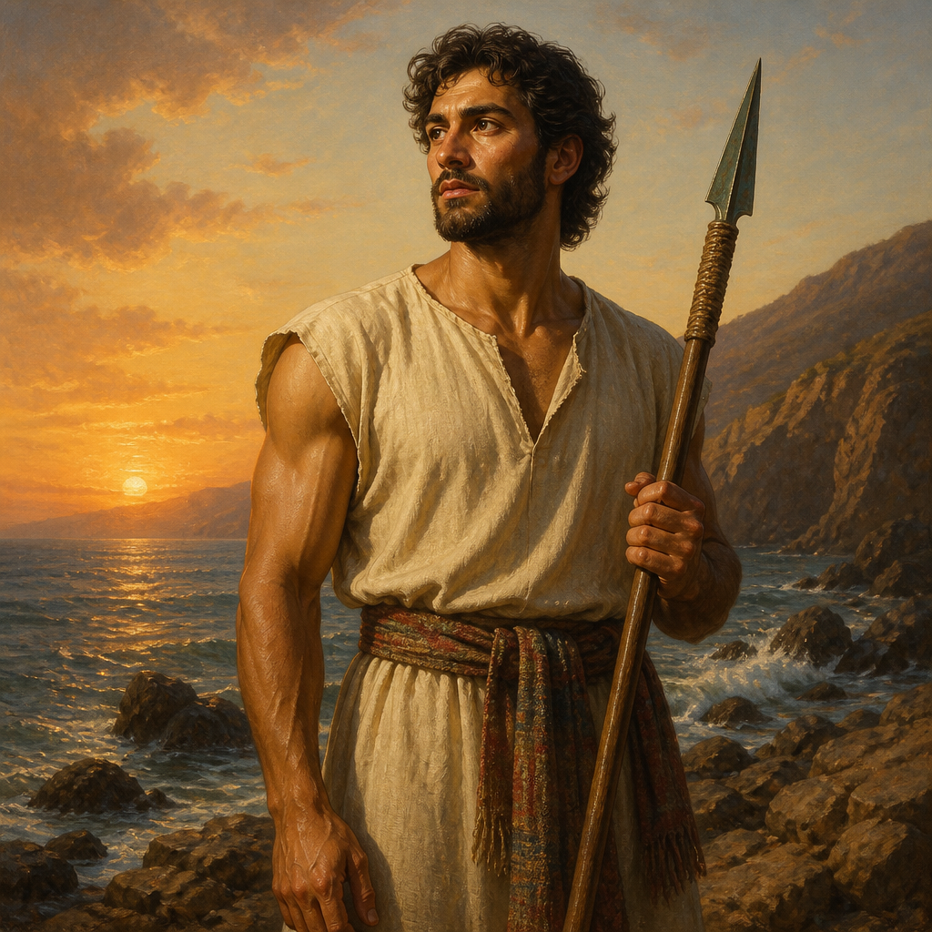 Oil-painting style portrait of Sidon, Firstborn son of Canaan and a foundational patriarch in the Table of Nations